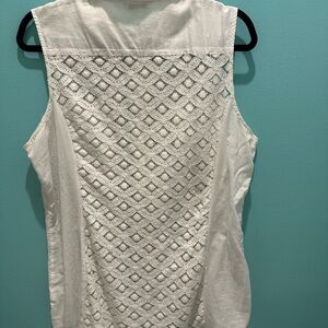 White Sleeveless Lace Top